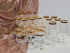 Bohemia Kristallgläser mit Gravur Goldrand – Sekt Wein Bier 6er Sets