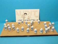 SCHLUMPF Sockel - Platte mit 27 Mini Schlümpfen SOC schtroumpf FARIBOLES resine