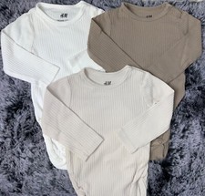 3 x H&M organic cotton Body Gr. 62 langarm Bio Baumwolle  Neu