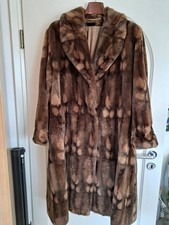 Madeleine Designer WebpelzMantel  lang Leoprint Leomuster Gr.42 schw/braun/beige