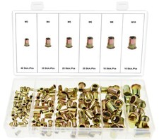 Nietmuttern-Sortiment Satz aus verzinkter Stahl Gewinde Einsätze M3-M10 150-tlg.