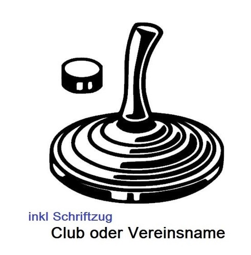 Eisstock aufkleber mit club - eisstock,