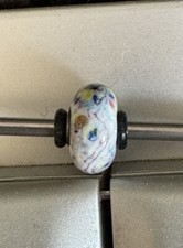 ♥️Original Trollbeads Trollstein Trollstone , sehr lang retired♥️ Weiß Bunt