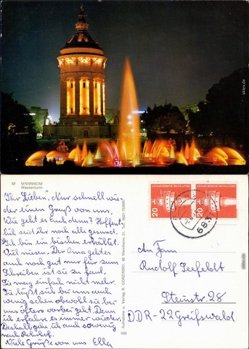 Ansichtskarte mannheim - ansichtskarte,