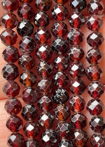 Granat perlen facettiert rund - granat,