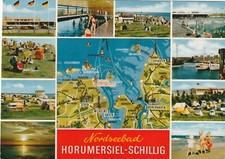 AK MAP, Landkarte, Umgebungskarte **NORDSEEBAD HORUMERSIEL - SCHILLIG**