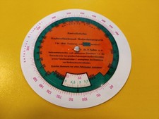 Verbrauchsrechner PKW LKW  Kontrollscheibe Rechenschieber LPG Traktor DDR Plaste