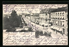 Christiania, Carl Johansgade, Strassenbahn, Ansichtskarte 1903 