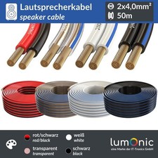 50m Lautsprecherkabel 2x 4mm² CCA HiFi Boxenkabel Audio Zwillingsleitung