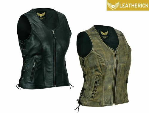 Damen echtleder weste biker - damen,