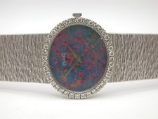 Feine seltene PIAGET Vintage Damenuhr Brillant Opal massiv Weißgold 750