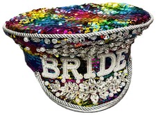 Braut Hut Junggesellenabschied Glitzer Steinchen Uni Größe