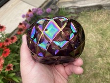 KARNEVALSGLAS ~ ATEMBERAUBENDE EDA AMETHYST 4 1/4" SVEA ROSE SCHALE ~