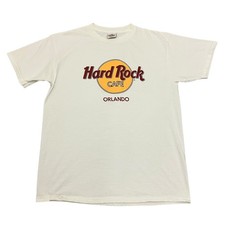 Vintage Hard Rock Cafe T-Shirt Orlando Weiß Herren L Kurzarm Made in USA