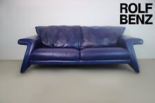 Rolf Benz Leder Couch Blau