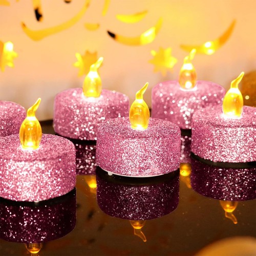Rose glitzernde led teelicht - glitzernde,