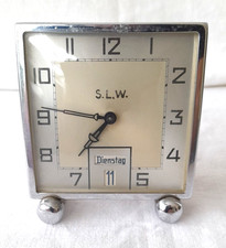 Tischuhr Art Deco mit Tag und Datum Uhr Clock