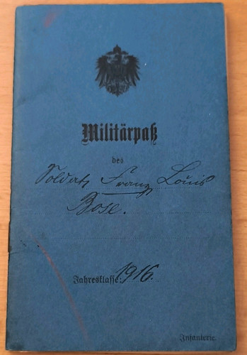 Militärpaß 1916 infanterie - militärpaß,