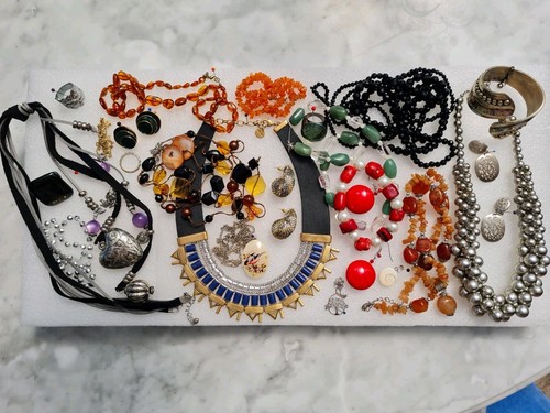 Schmuck konvolut mit bernstein - schmuck,
