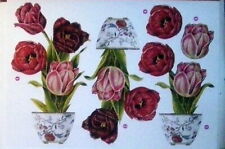 Stanzbogen für 3 D Karten große Blumen Tulpen im Topf 2 Stück B