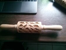 Holz Motiv Teig Roller Dinosaurier- 31 x 7 cm - Nudelholz Plätzchen Keks Backen 
