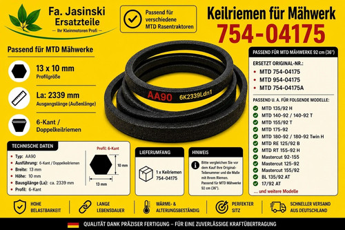 Aa90 keilriemen für 754 04175 - aa90,