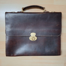 Klaus Bree Berlin Aktentasche Business Echtleder braun ohne Schulterriemen gebra