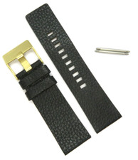DIESEL Original Ersatzband Lederband Lederarmband DZ1431 Uhrband Schwarz 26 mm