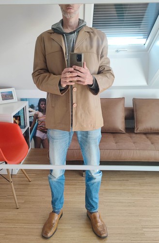 Lederjacke beige braun größe - beige/braun,