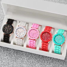 Damen Armbanduhr Silikon Uhr Big Trend Gummi Watch Bunte Mini Kinderuhr Mädchen