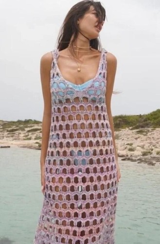 Zara gehäkeltes maxikleid - zara,