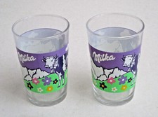  2 Milka Glas Gläser Milchglas Kuh Wiese Blumen ca. 0,1 l siehe Fotos