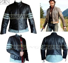 X-MEN WOLVERINE STIL HERREN SCHWARZ/GRAU MODE HOCHWERTIGE ANALENE LEDERJACKE