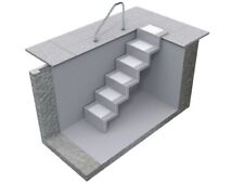 REKU Pool Treppe ELEGANZ 60 Lang 5-stufig Universal Polyester Schwimmbadtreppe