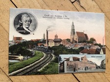 AK Gruß aus Kamenz  Sachsen Hotel Lehmann Eisenbahn Lessing 1935 Bautzen