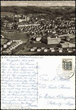 Weingarten (Württemberg) Luftaufnahme mit Basilika St. Martin 1965