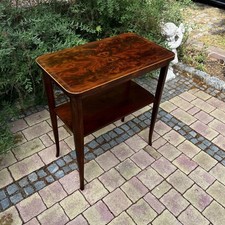 Antiker Biedermeier Beistell Tisch Konsoltisch Mahagoni mit Säbelbeinen