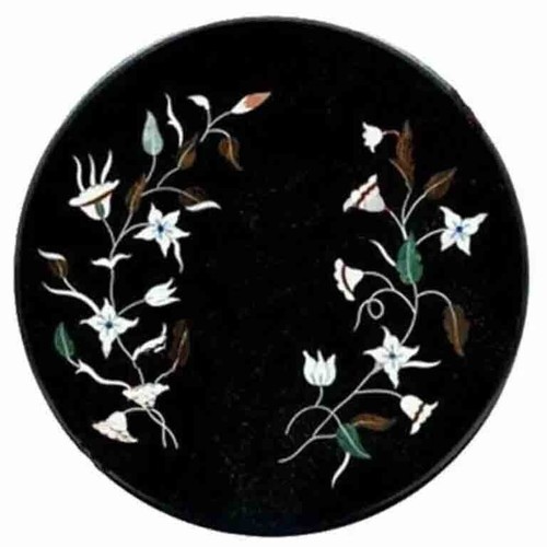 Runder schwarzer marmor - runder,