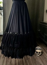 Sinister Reifrock Schwarz – lang, mit Rüschen & Reißverschluss, Gr. M, elegant