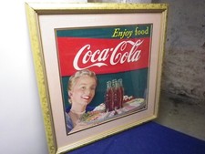 Altes originales Coca Cola Bild Plakat Cardboard aus den USA 50er Jahre Reklame
