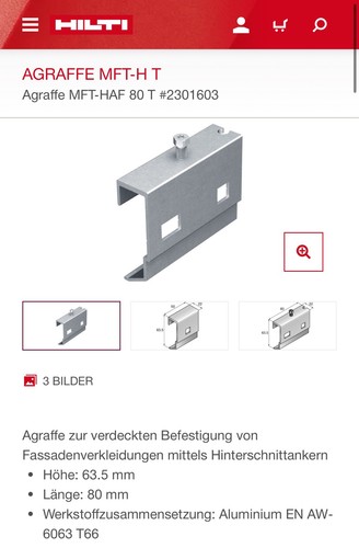 Stück hilti agraffe mft - 95, mft-h