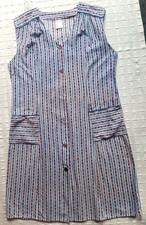 Kleiderschürze * Kittelkleid * 46 * hellblau-bunt  * BW * Arbeitsschürze **