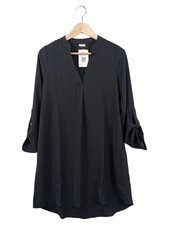 LASCANA Damen Blusenkleid Schwarz Gr. 34/XS Elegant Klassisch Polyester