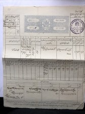 Indien Stempelpapier-Banknote-Briefmarke 1 Rupee Maharaja of Jind