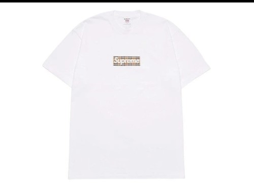 Supreme burberry shirt - t-shirt, box