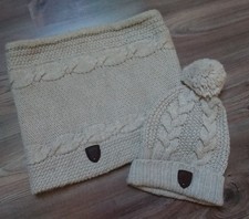 Mütze + Schal ~ TOMMY HILFIGER ~ Set natur * Zopfmuster * NP 149 €