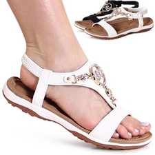 Damen Riemchen Sandalen Komfort Plateau Sandaletten Glitzer Trendy