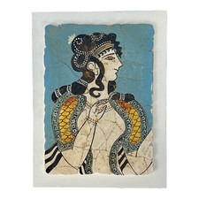 Dame im blauen kleinen Fresko