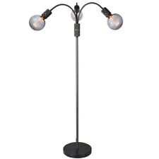 Stehleuchte Halo 3 Lichter Schwarz Metall und Marmor Lampe