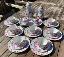 Konvolut August Warnecke AW China Purpur Kaffee/Teegeschirr